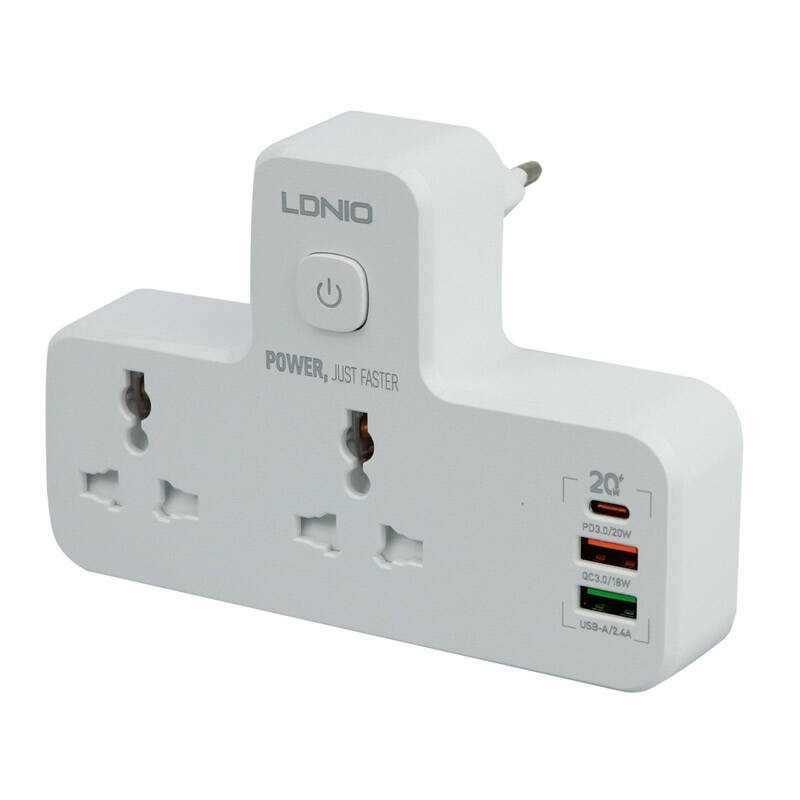 LDNIO SC2311 2 Way Electricity Adapter With 2 USB And 1 Type C 3