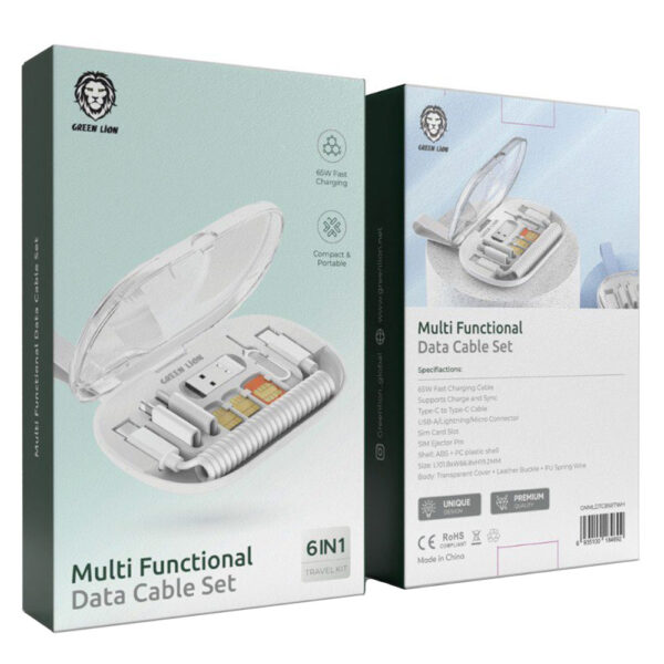 کیت کابل مسافرتی گرین لاین Green Lion Multi Functional Data Cable Set - Image 2